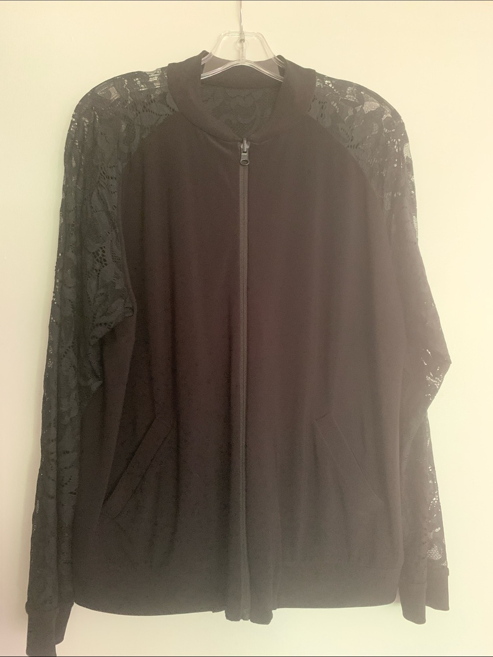 SYMPLI size 10 bomber reversible lace women’s bomber jacket pockets travel